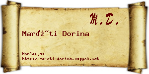 Maróti Dorina névjegykártya